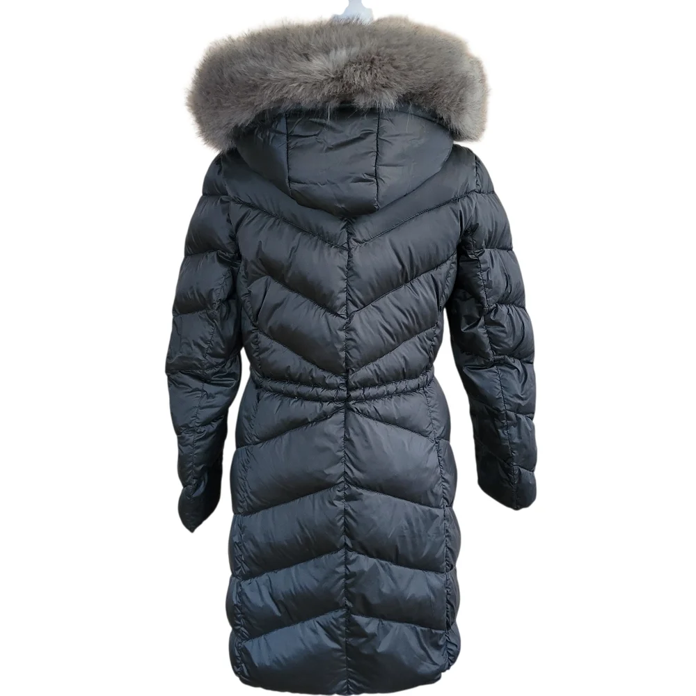 Like New Chic Michael Kors Puffer Coat with Removable Faux Fur Hood Size PS